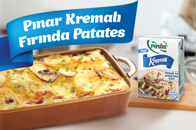 PINAR KREMALI FIRINDA PATATES TARİFİ