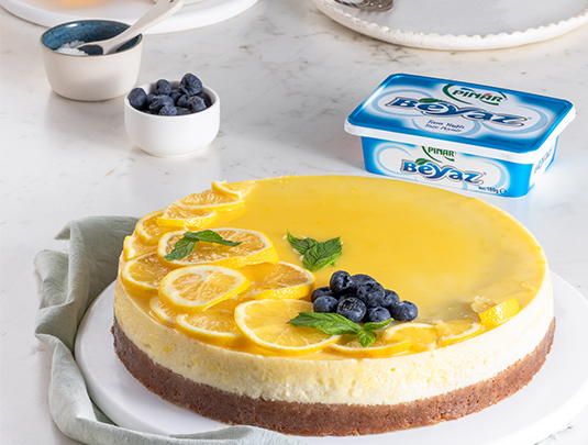 PINAR BEYAZLI LİMONLU CHEESECAKE