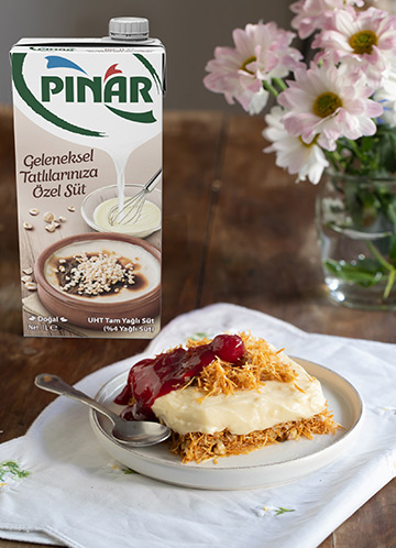 TEL KADAYIFLI VİŞNELİ MUHALLEBİ